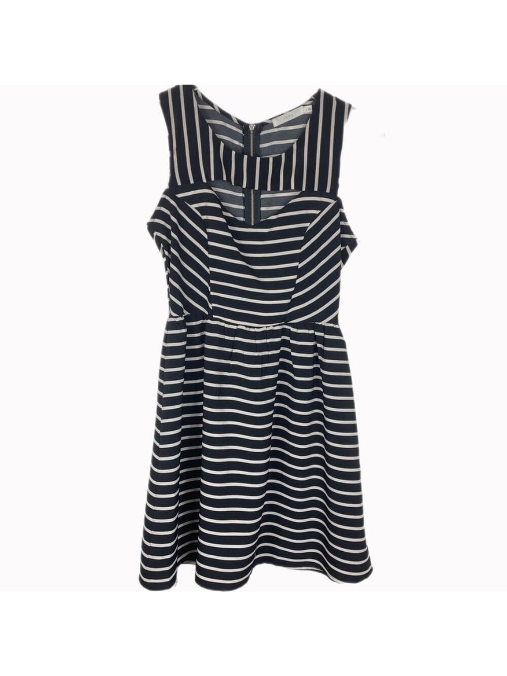 Lush Striped Fit and Flare Dress Sz S